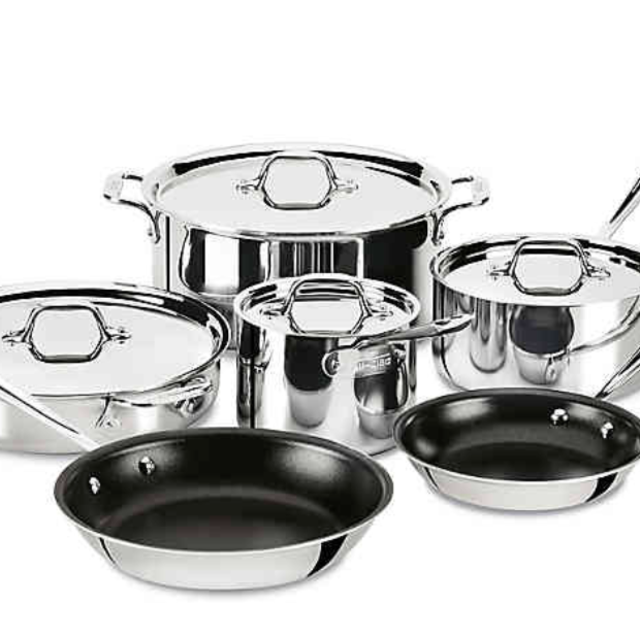 All-Clad Stainless Steel Nonstick 10-Piece Cookware Set