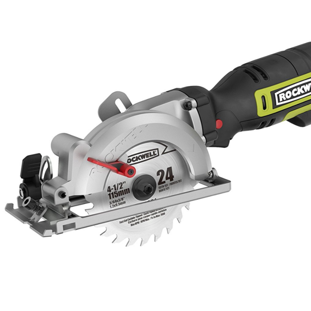Rockwell RK3441K 4-1/2” Compact Circular Saw, 5 amps, 3500 rpm with Dust Port and Accessory Kit