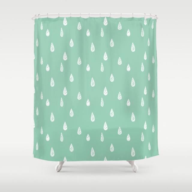 30 colors, Standard or Extra Long Shower Curtain, rain shower curtain, seafoam shower curtain, mint shower curtain, green shower curtain
