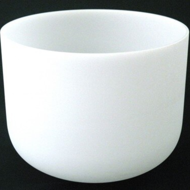 432Hz Frosted A Note Crystal Singing Bowl 9" -40 cents