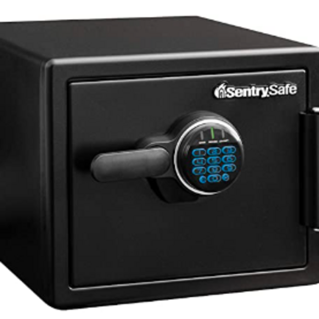 SentrySafe SFW082F Fireproof Waterproof Safe with Digital Keypad, 0.82 Cubic Feet, Black