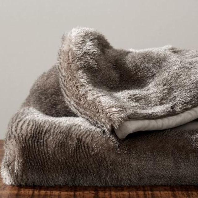 Faux Fur Throw - Chinchilla -50x60