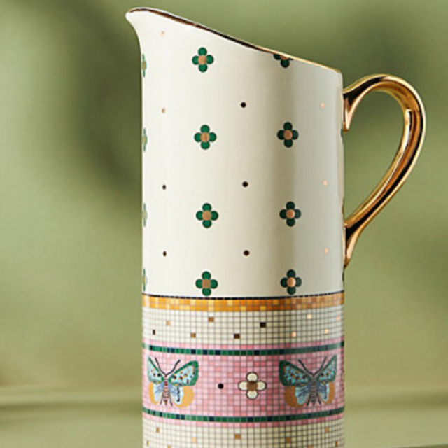 Garden Tile Pitcher