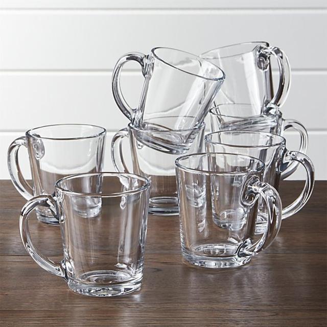 Tempo Clear Glass Coffee Mug Set of 8