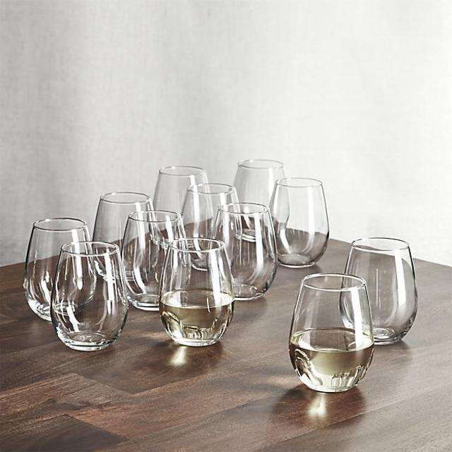 Set of 12 Stemless Wine Glasses 11.75 oz.
