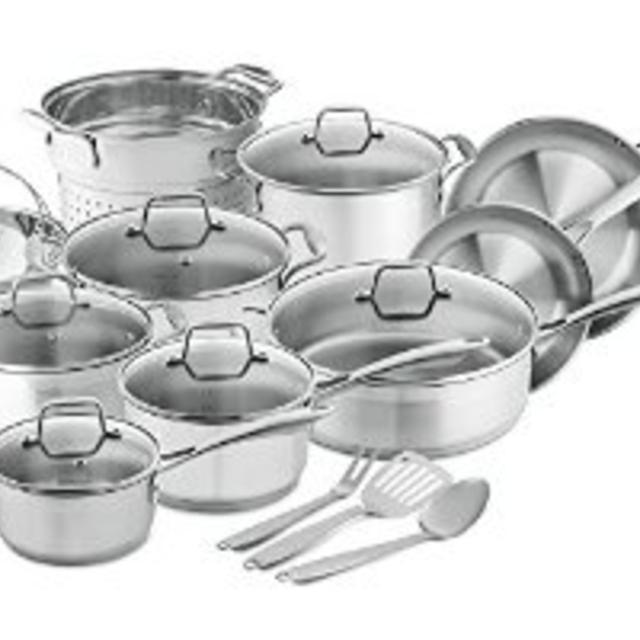 Chef's Star Professional Grade Stainless Steel 17 Piece Pots & Pans Set - Induction Ready Cookware Set with Impact-bonded Technology