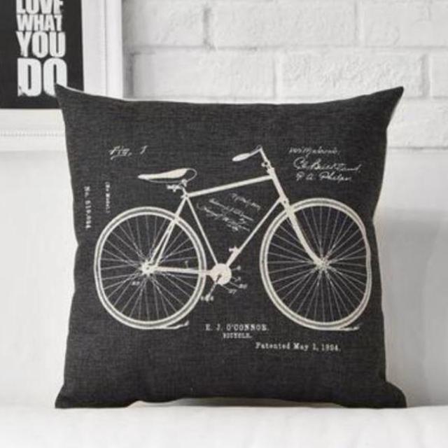 Vintage Black & White Printed Throw Pillow Covers