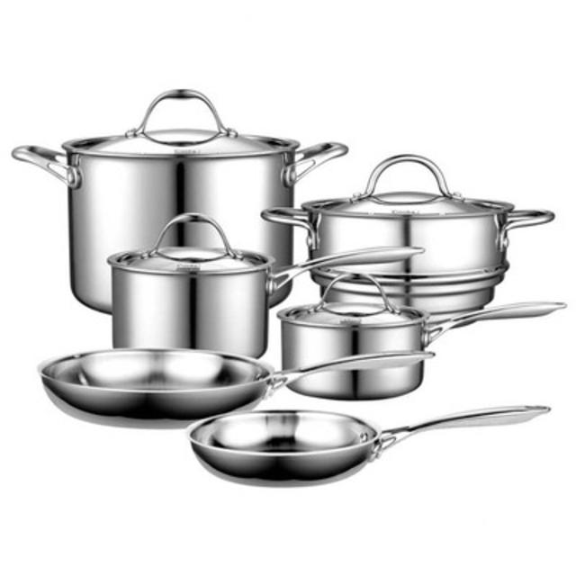 10 Piece Multi-Ply Clad Stainless Steel Cookware Set                        by                              Cooks Standard