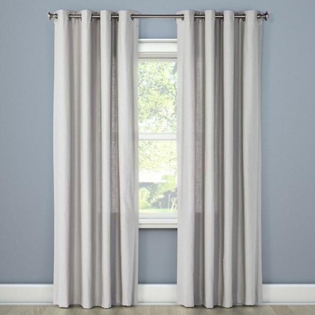 Natural Solid Curtain Panel (Set of 2)