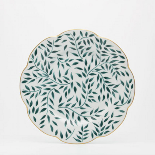 Royal Limoges Olivier Green Dessert Plate, x6