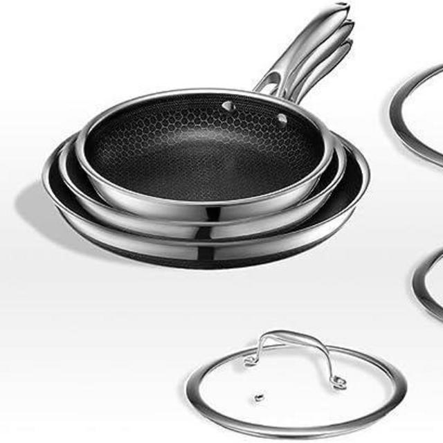 HexClad Hybrid Nonstick 6-Piece Fry Pan Set