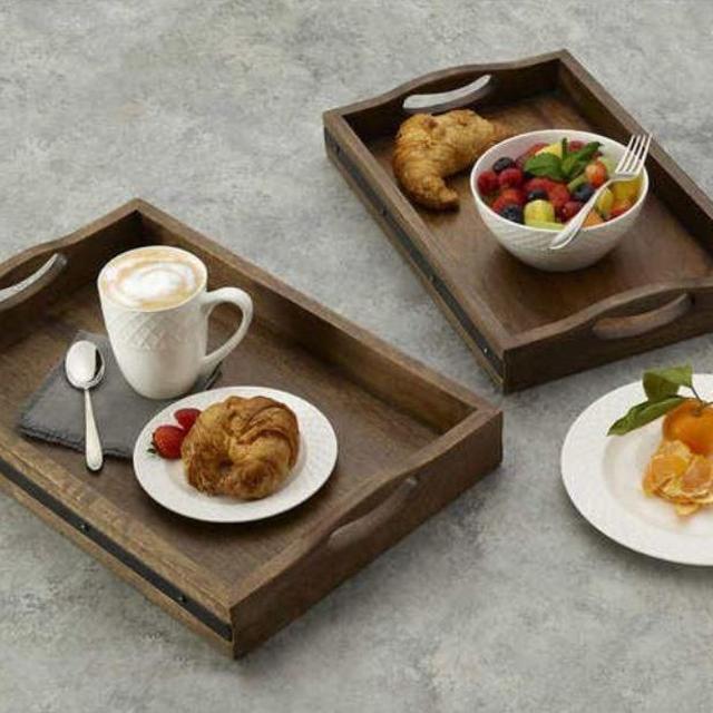 Mikasa Set of 2 Vintage Mango Wood Trays