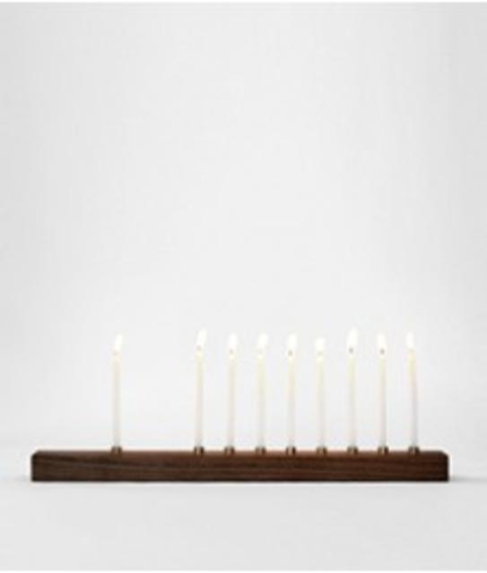 Walnut and Bronze Menorah