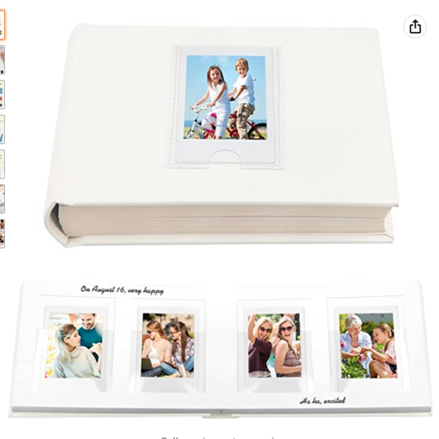 Photo Album with Writing Space for Fujifilm Instax Mini Camera, Polaroid Camera, 64 Pockets Instax Photo Album Polaroid Photo Albums Book for Fujifilm Instax Mini 11 9 8 40 Evo Instant Camera, White