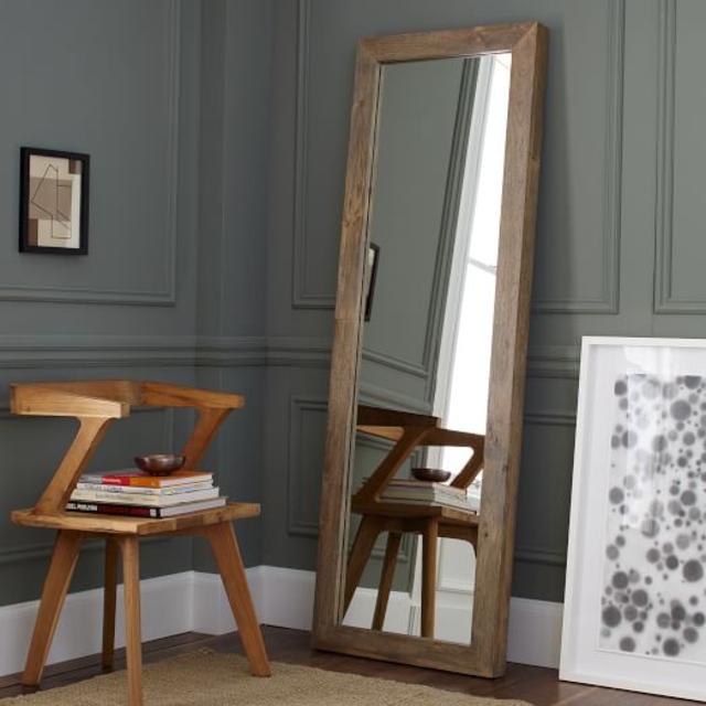 Parsons Floor Mirror - Natural Solid Wood