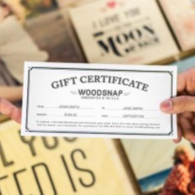 Gift Certificate for WOODSNAP