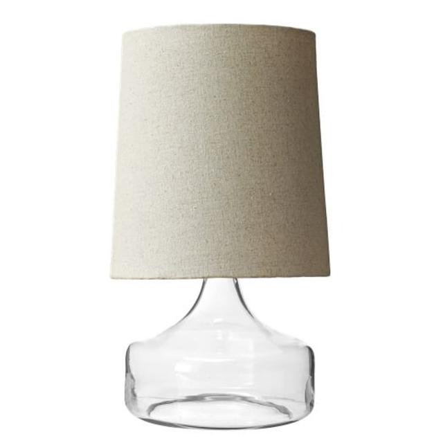 Perch Glass Lamp, Clear/White