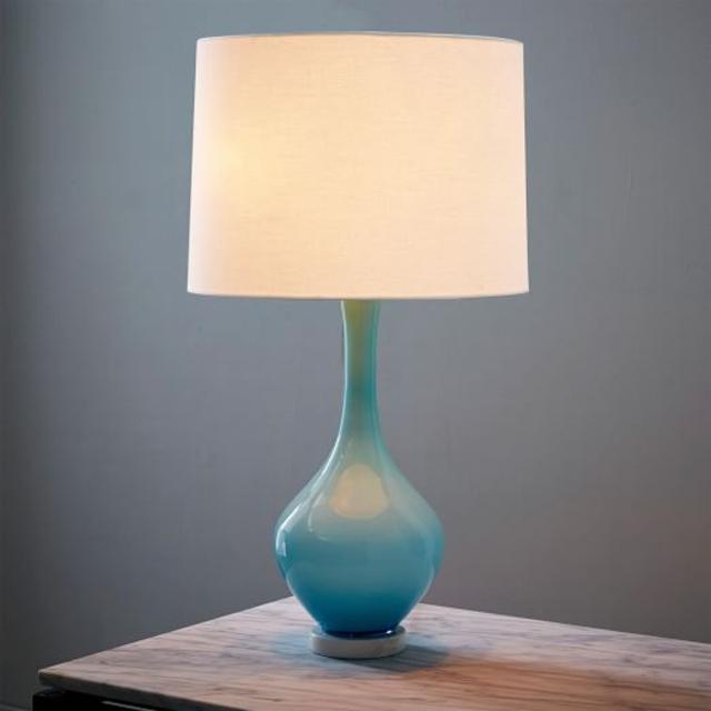 west elm + Rejuvenation Colored Glass Table Lamp - Light Blue