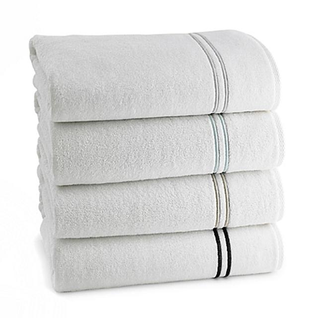 Kassatex Baratta Turkish Cotton Bath Towel in White/Black