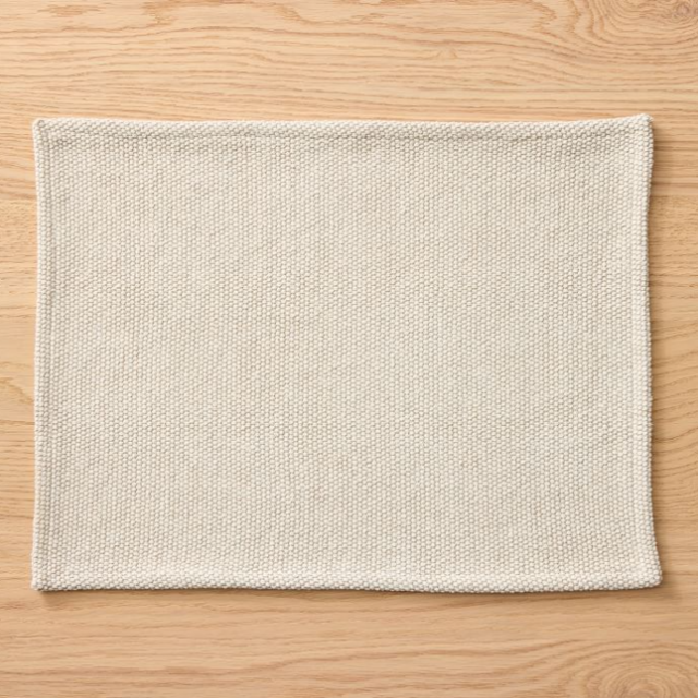 Textured Canvas Cotton Placemat Sets - Set of 8 - Natural