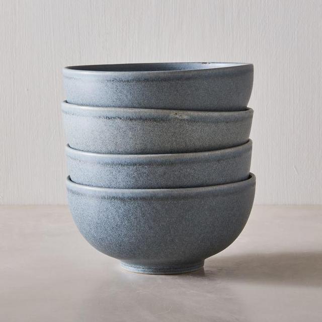 Kanto Stoneware Meal Bowls - Set of 4 - Arctic Blue