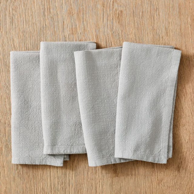 Slub Cotton 20" x 20" Napkin Sets - Platinum - Set of 8