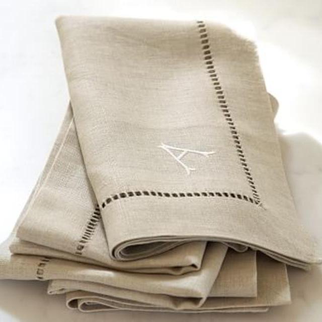 Linen Hemstitch Napkin, Set of 4, White