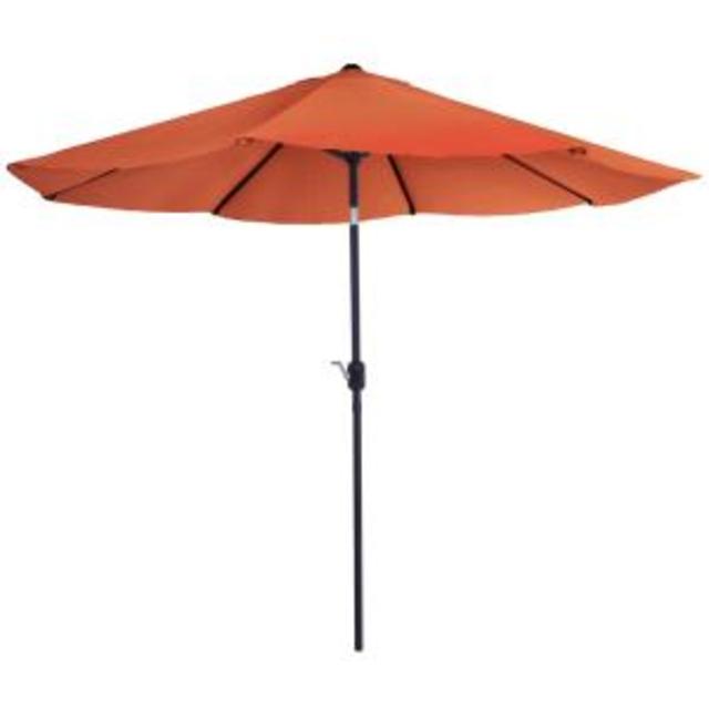 10 ft. Aluminum Patio Umbrella with Auto Tilt in Terracotta