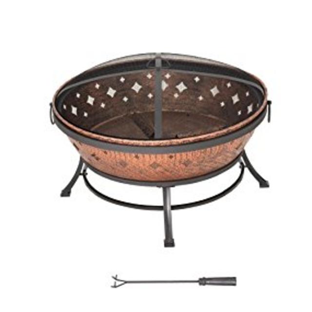 Sunjoy L-FT629PST Squaw Valley 35" Steel Fire Pit