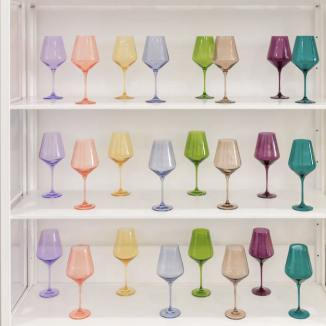 Estelle Colored Wine Stemware - Set of 6 {Custom Set}