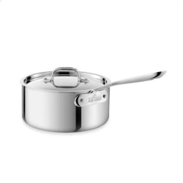 All-Clad Stainless Steel 3 qt. Covered Saucepan