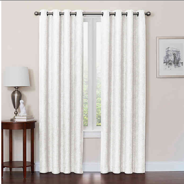 Quinn 84-Inch Grommet Top 100% Blackout Window Curtain Panel in White