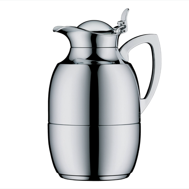 Alfi Juwel 0.75 L Glass Vacuum Chrome Plated Brass Thermal Dispenser Carafe, Metallic