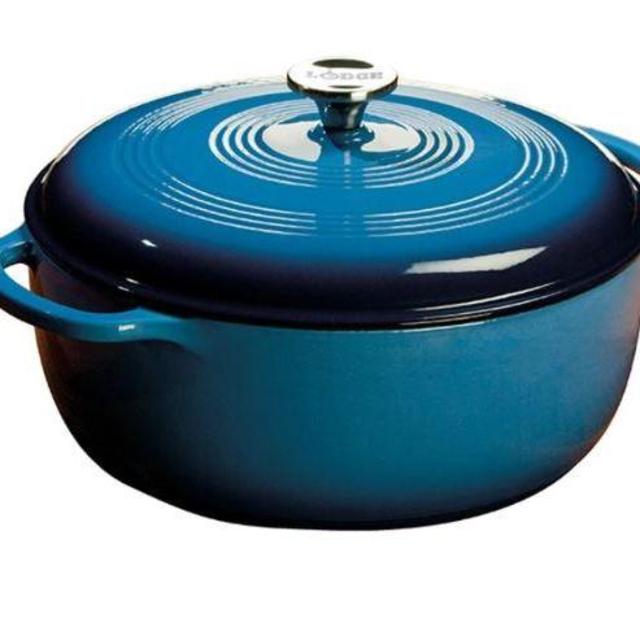 7.5 Quart Blue Enameled Cast Iron Dutch Oven