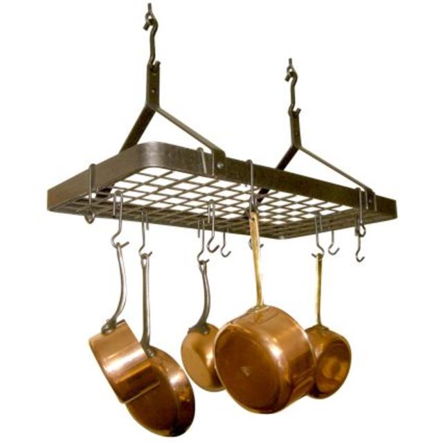 Enclume® Hammered Steel Rectangle Pot Rack