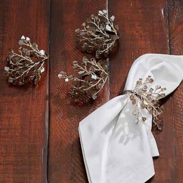 Smoke Crystal Napkin Ring, Set of 4
