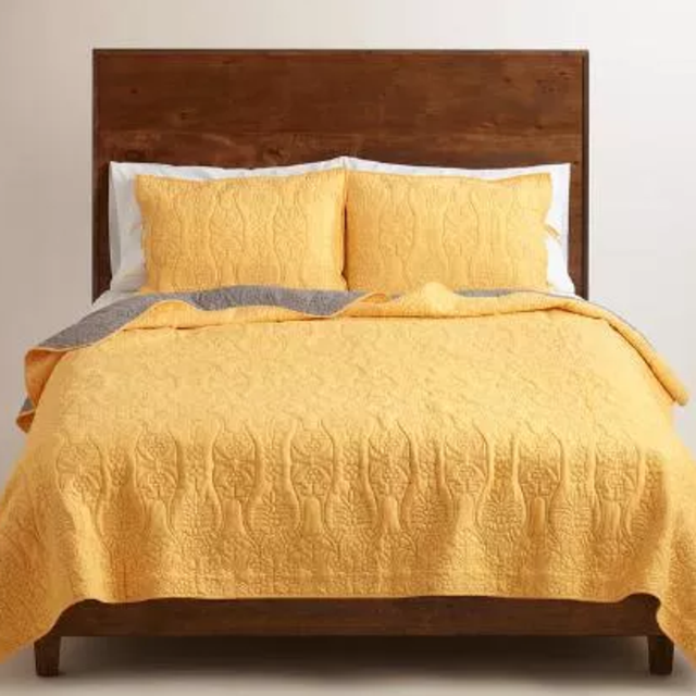 Marigold and Frost Gray Simone Reversible Quilt