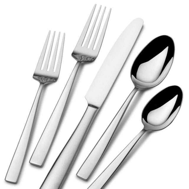 Mikasa Everett 101-Piece 18/10 Stainless Steel Flatware Set, Service For 12