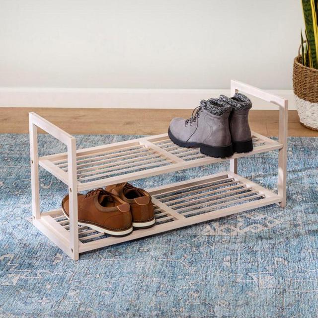 Honey-Can-Do - 2-Tier Stackable Bamboo Shoe Rack