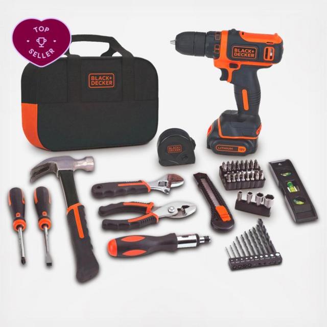 Black+Decker 12V Max Cordless Lithium Drill/Driver Project Kit