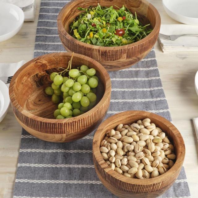 Caleb 3-Piece Acacia Wood Serving Bowl Set