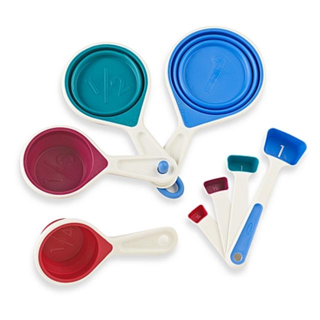 SleekStor Collapsible Silicone Setof4 Measuring Cups with Spoon