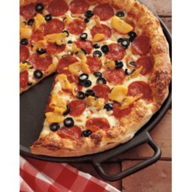 Lodge Pro-Logic P14P3 Cast Iron Pizza Pan, Black, 14-inch