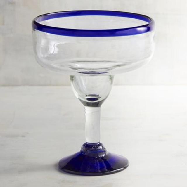 Cobalt Rim Margarita Glass