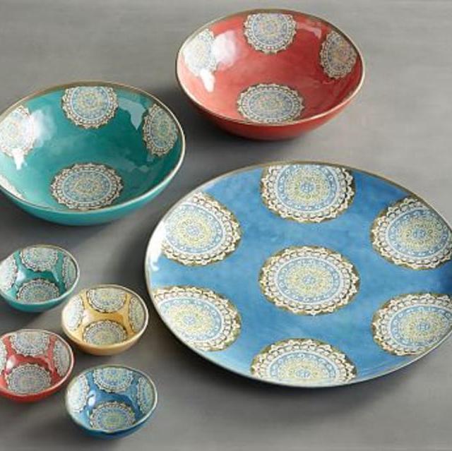 Elsa Medallion Melamine Snack Bowl, Mixed Set of 4