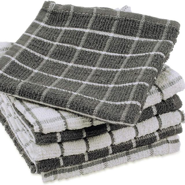 DII Terry Combo Windowpane Dishcloths