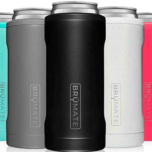 BrüMate Hopsulator Slim Double-walled Stainless Steel Insulated Can Cooler for 12 Oz Slim Cans (Matte Black)