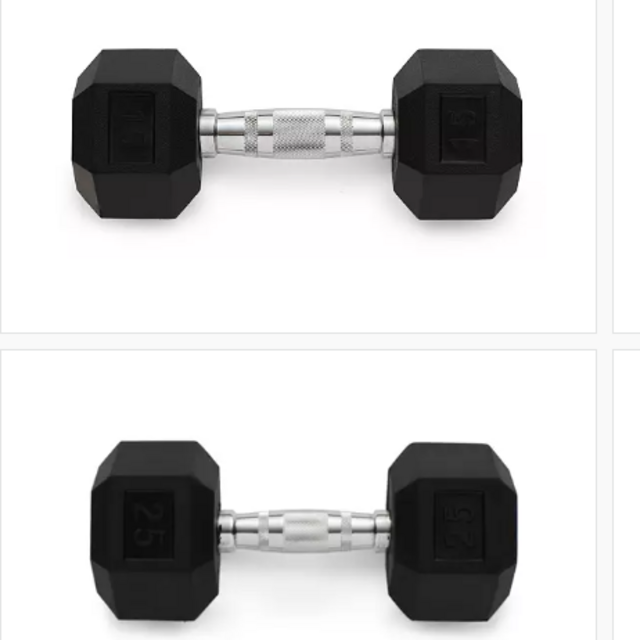 Weider Rubber Hex Dumbbell