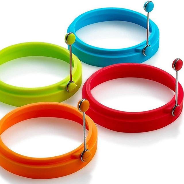 Silicone Egg Rings Non-Stick Fried Eggs and Poached Eggs and Pancakes Cooking Rings (Multicolor)