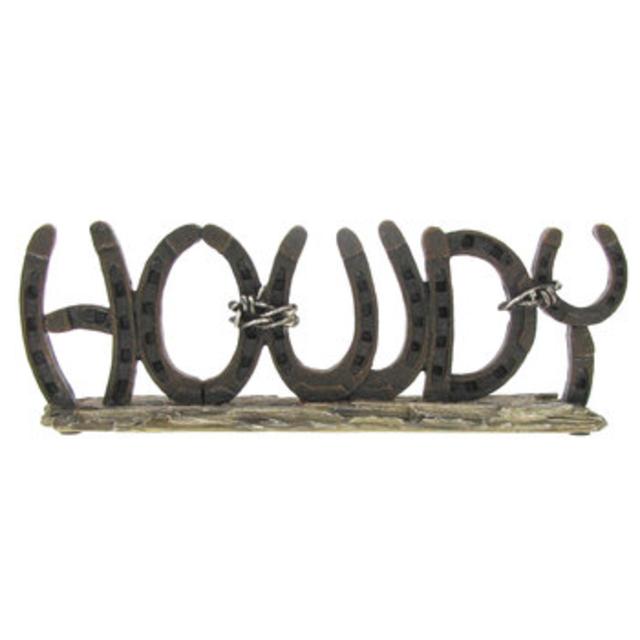 Polyresin Horseshoe Howdy Table Decor